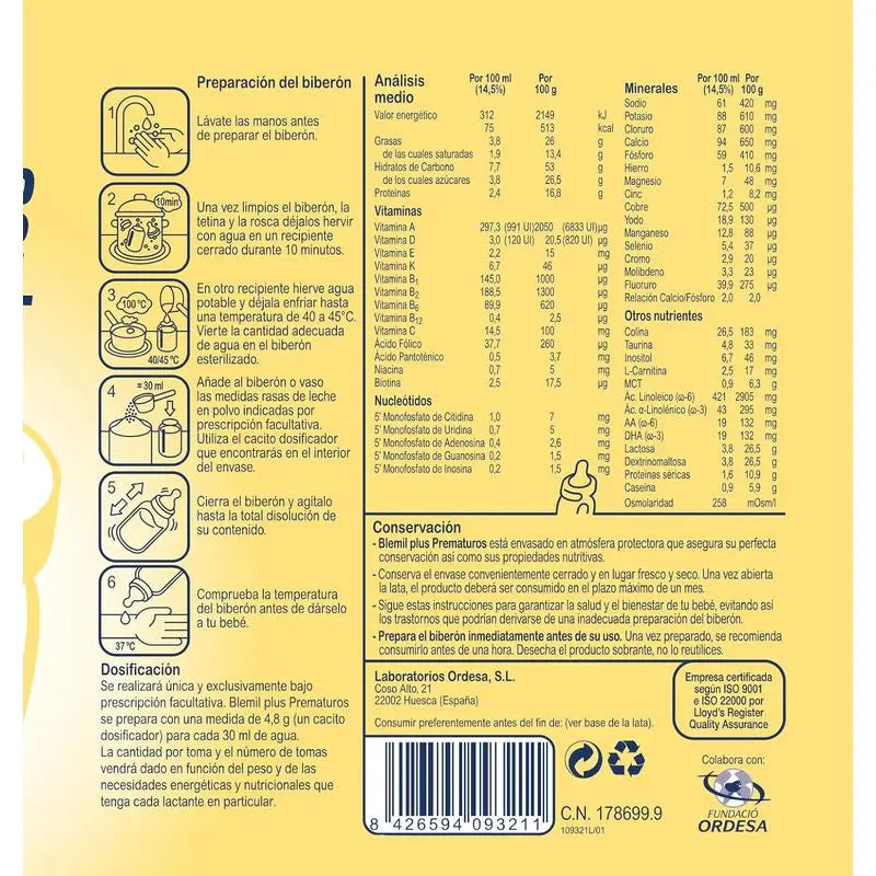 Blemil Plus Premature Infants 400gr