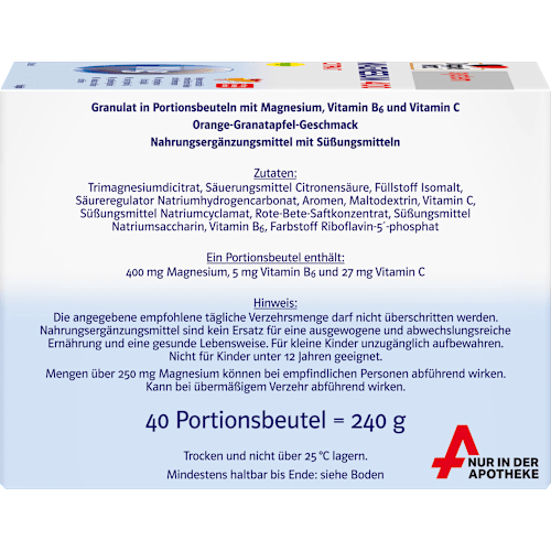 Doppelherz system Magnesium 400 Citrate Granules Sachets 40 pcs, 240 g