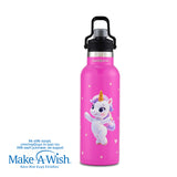 Stainless steel vacuum travel bottle with pouring lid "We Care", Pink Unicorn 500ml