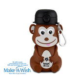 Silicon water bottle "We Care", monkey 450ml