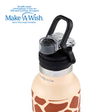 Stainless steel vacuum travel bottle with pouring lid "We Care", Giraffe Print 500ml