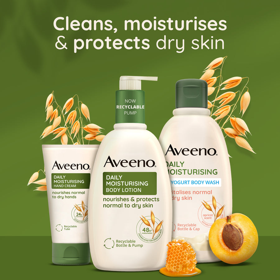 AVEENO® DAILY MOISTURISING YOGURT BODY WASH, APRICOT & HONEY SCENT 300 ML