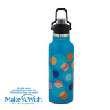 Stainless steel vacuum travel bottle with pouring lid "We Care", Color Dots 500ml