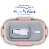 Rectangular stainless steel lunch box "We Care", pink 800ml