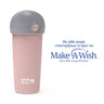 Plastic water bottle with silicone straw "We Care", pink 380ml