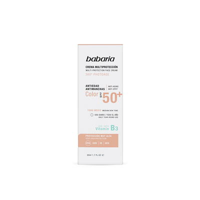 Babaria Multi-protection Tinted Face Sun Cream Anti-Spot SPF50+ Medium *50ml