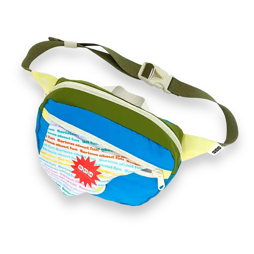 Khaki/Blue Fanny Pack