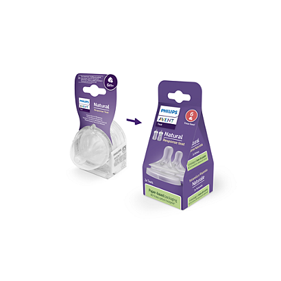Philips Avent Natural Response Teat 6+ months thick flow, flow 6, 2 pieces