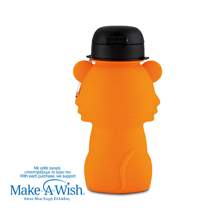 Silicon water bottle "We Care", tiger 600ml
