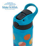 Stainless steel vacuum travel bottle with straw "We Care", Color Dots 500ml