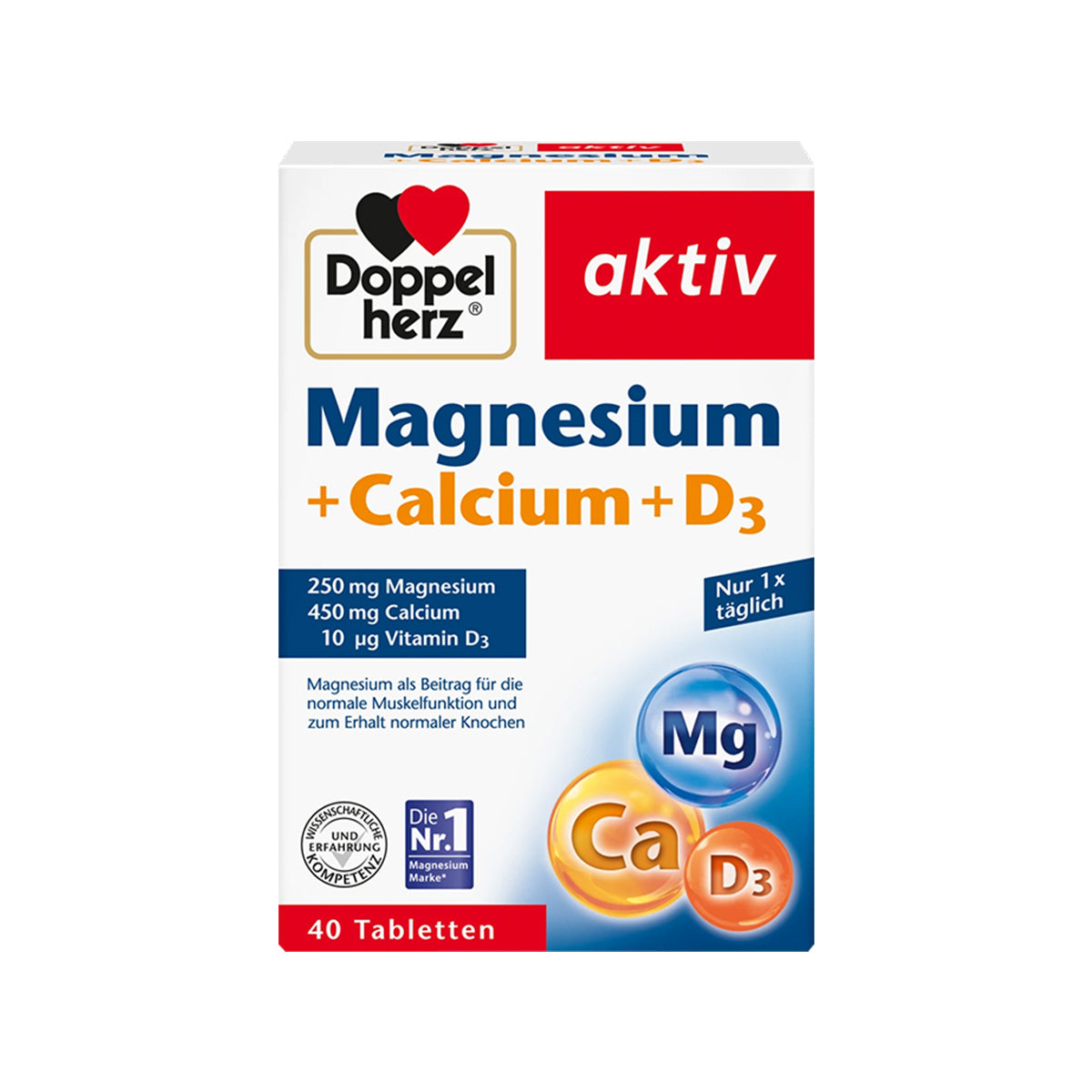 DoppelHerz – Magnesium + Calcium + D3
