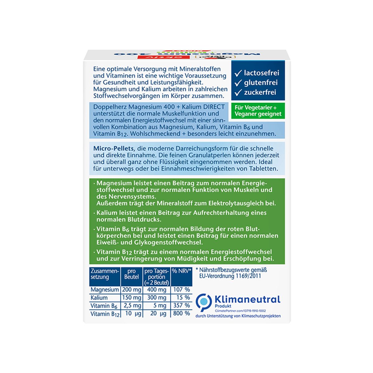 DoppelHerz – Magnesium Kalium Direct 400 mg