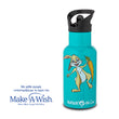 Stainless steel vacuum travel bottle "We Care", turquoise 350ml