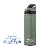 Stainless steel vacuum travel bottle "We Care", green 500ml