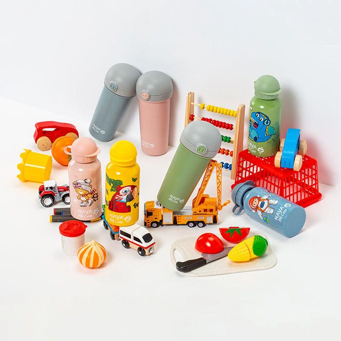 Aluminum water bottle "We Care" blue 400ml