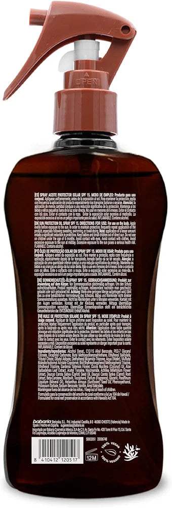 Babaria - Bronze Carrot Sun Oil SPF6 | Tanning Accelerator | Intense Gold Tone | Light Texture | Waterproof | Coral Friendly | Vegan | 200 ml