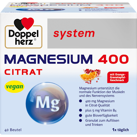 Doppelherz system Magnesium 400 Citrate Granules Sachets 40 pcs, 240 g