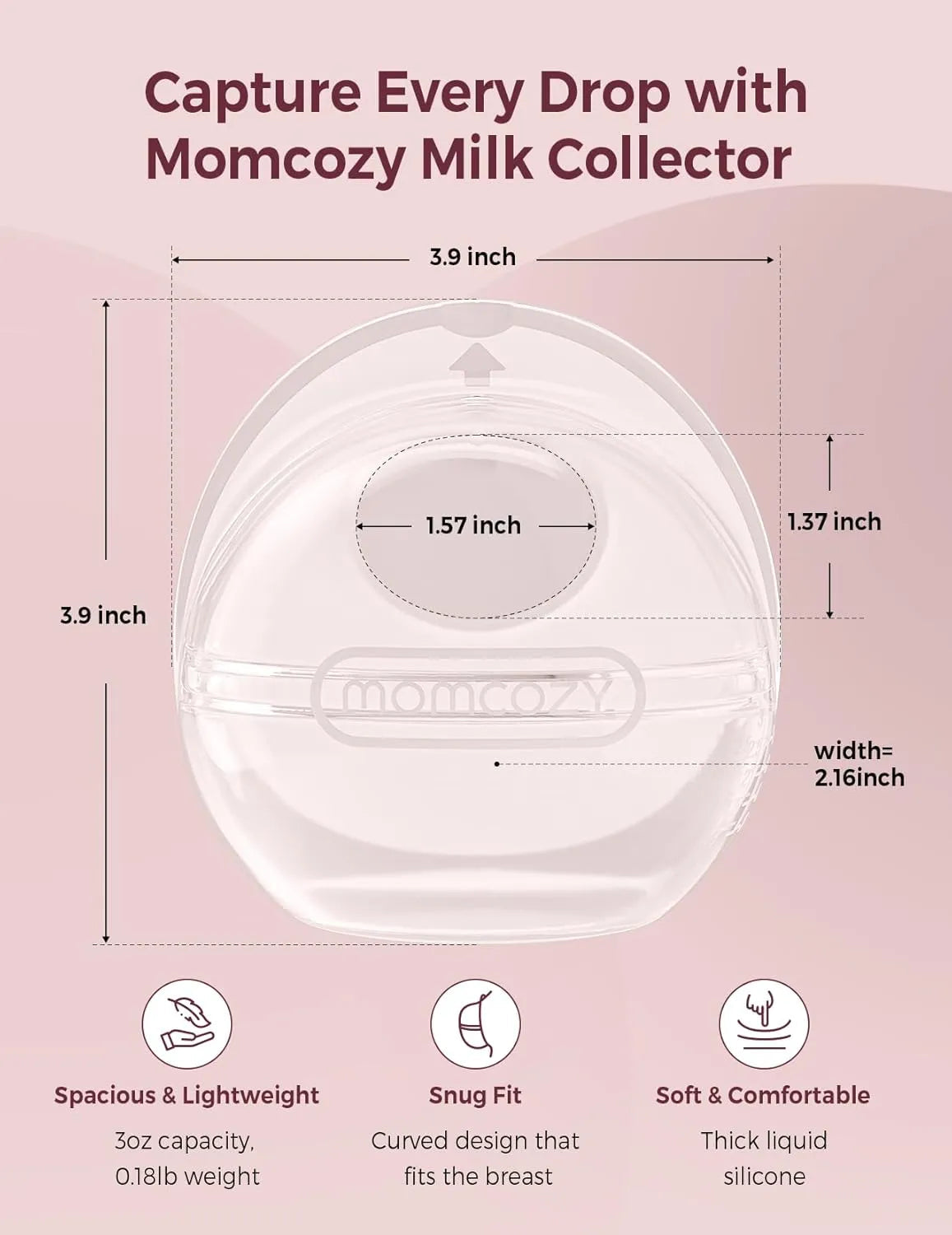 Momcozy Reusable Milk Collector for Breastmillk (90ml)