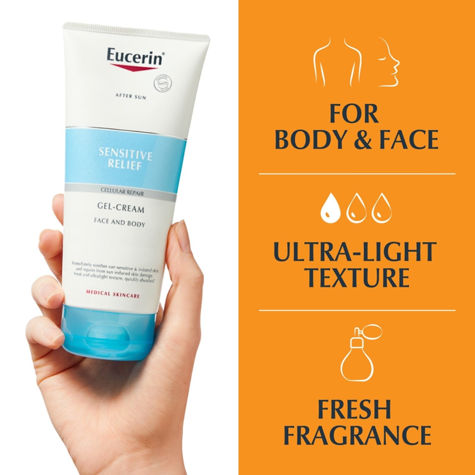 Eucerin Sun Sensitive Relief After-Sun Gel-Cream Face & Body 200ml Albania Delivery