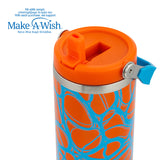 Stainless steel thermos tumbler with sip straw "We Care", Blue Print 900ml