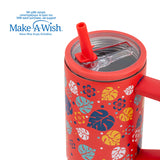 Stainless steel thermos tumbler with plastic straw "We Care", Aloha 900m