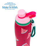 Stainless steel vacuum travel bottle with pouring lid "We Care", Watermelon 650ml