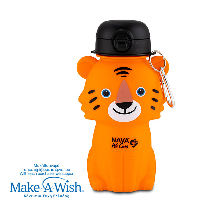 Silicon water bottle "We Care", tiger 600ml