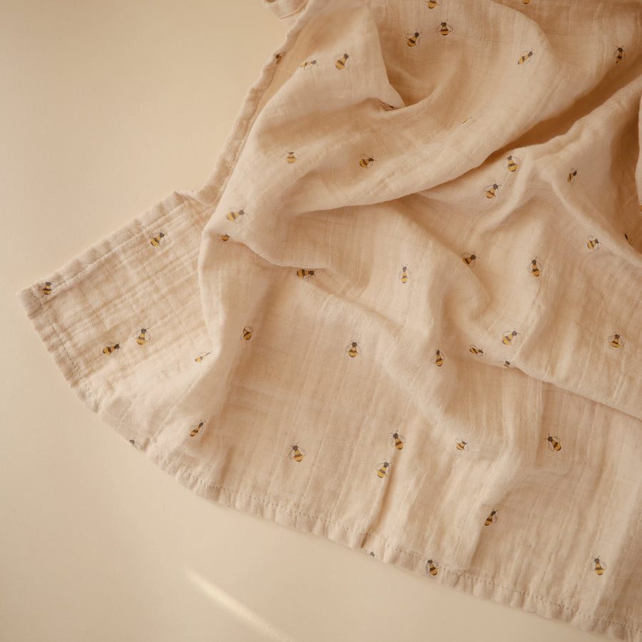 Mushie Organic Cotton Muslin Swaddle Blanket