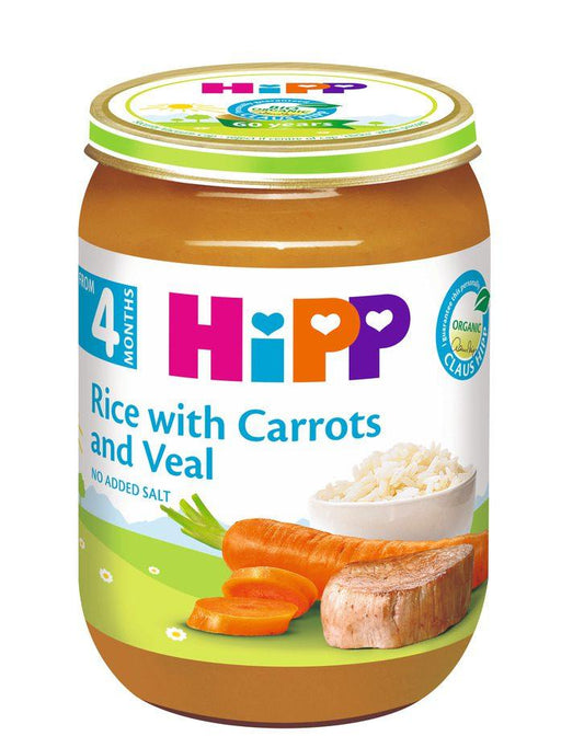 Hipp Rice with Carrots and Veal 4M+ 190g - Halsa