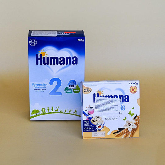 HUMANA 2 300GR + HUMANA PUDING BOLLGUR VANILJE 8M+ 4X100G - Halsa