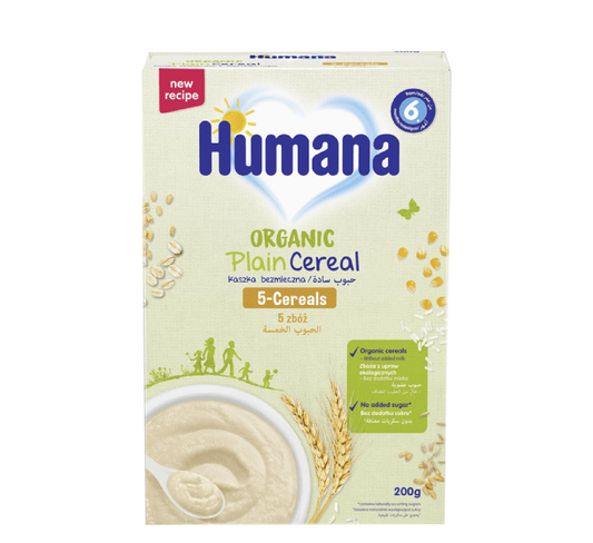 HUMANA ORGANIC PLAIN CEREAL 5-CERALS 6M+ *200GR - Halsa