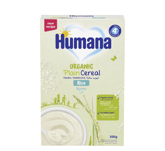 HUMANA ORGANIC PLAIN CEREAL RICE 200G 4M+ - Halsa