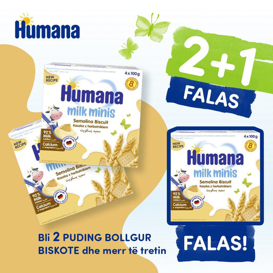 HUMANA PUDING BOLLGUR BISKOTE (2+1) - Halsa