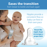 Dr. Brown's Natural Flow Anti-Colic Options+ Narrow Baby Bottle, with Level 1 Slow Flow Nipple