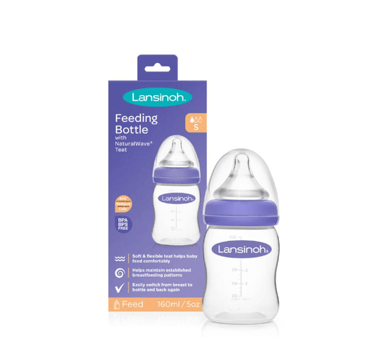 Lansinoh Feeding Bottle NaturalWave Teat 1m+ (*160ml) - Halsa