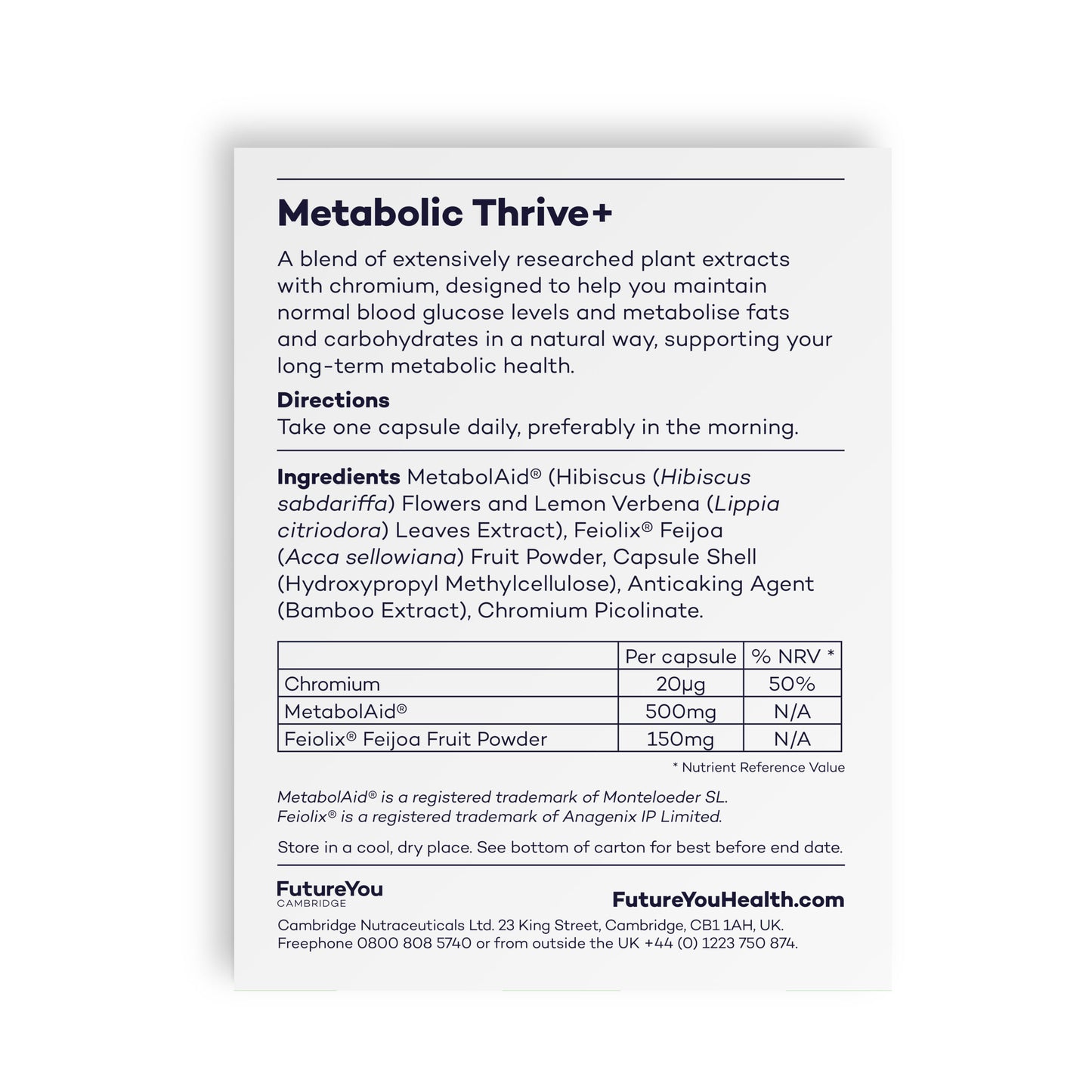 METABOLIC THRIVE+ x 28 CPS-Cambridge Nutraceuticals