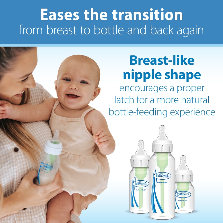 Dr. Brown's Natural Flow Narrow Baby Bottle Medium-Fast Flow Silicone Nipple