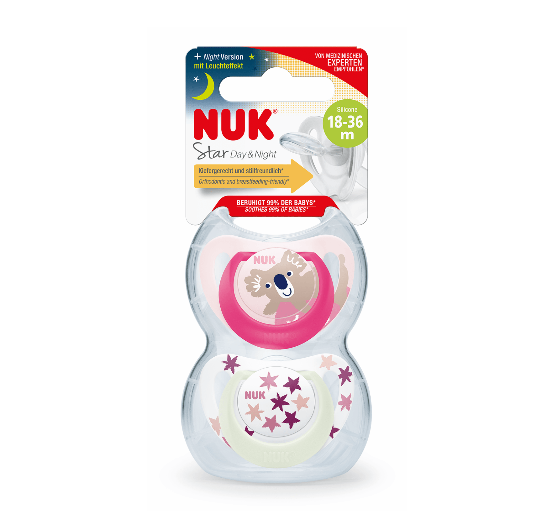 NUK Biberon Rrens Silikon Star Day&Night (18-36M) - Halsa