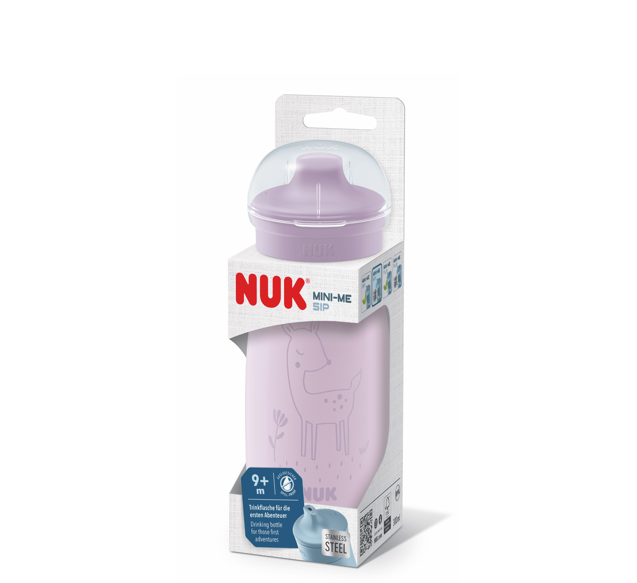NUK Shishe Mini-Me Sip Stainless Steel 9M+ - Halsa