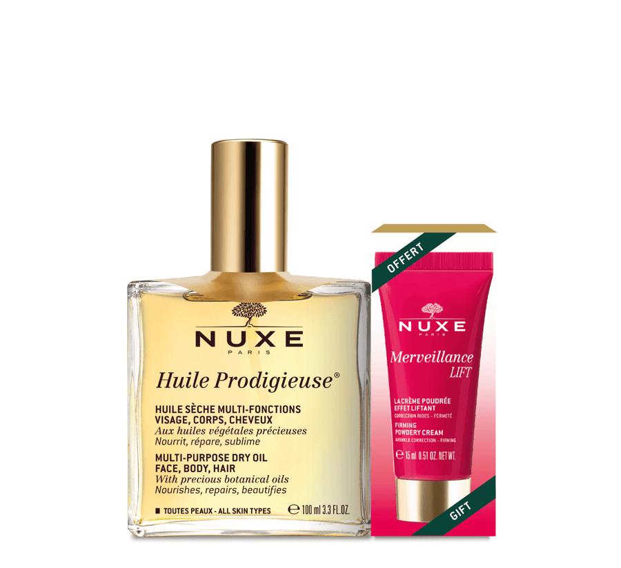 Nuxe сет - Huile Prodigieuse повеќенаменско суво масло 100 ml & Merveillance Lift 15 ml