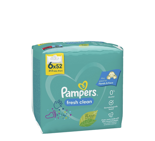 Pampers Fresh Clean Baby Wipes (6*52pcs) - Halsa