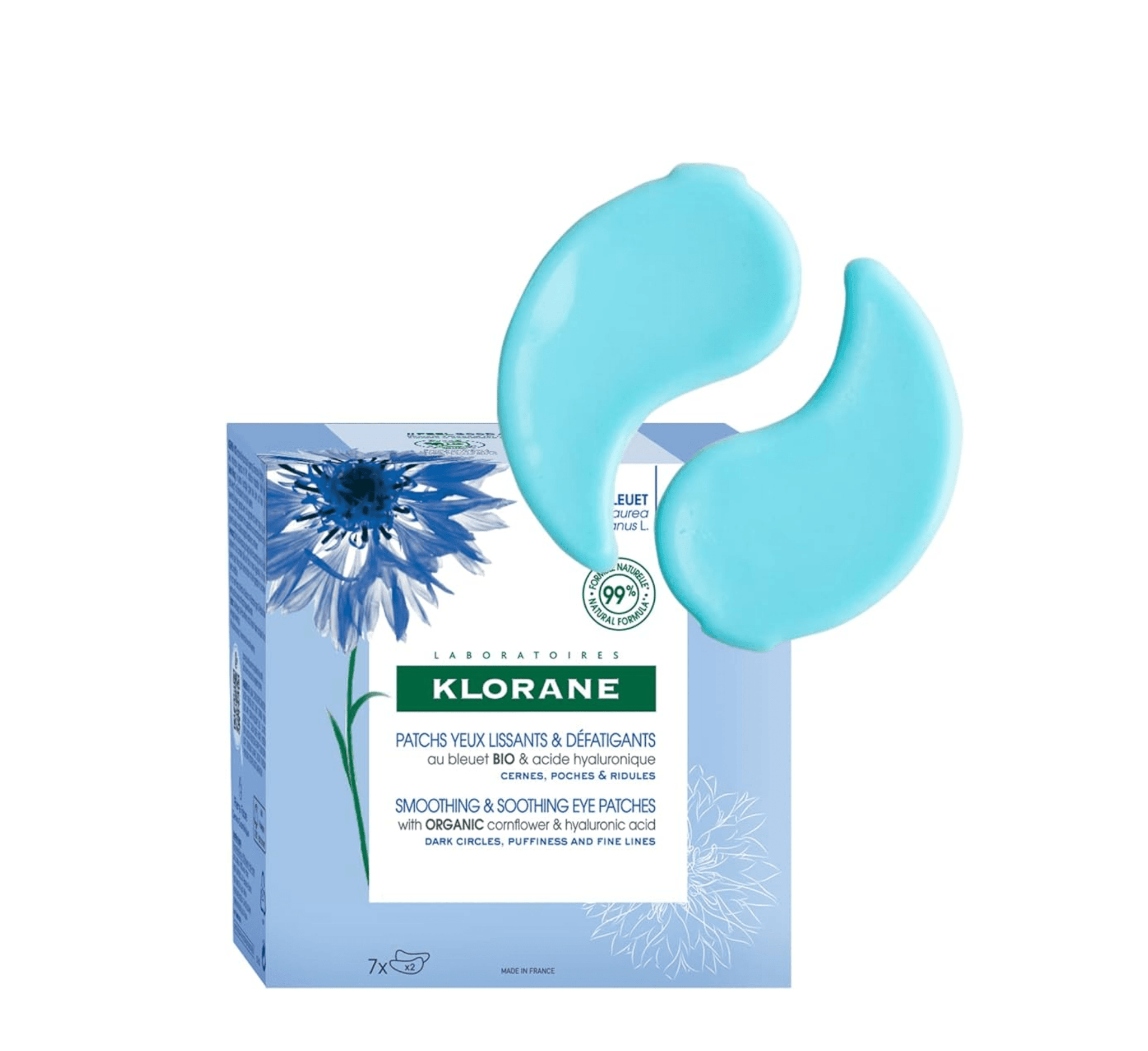 Patchs Yeux Lissants & Défatigants au Bleuet - Halsa