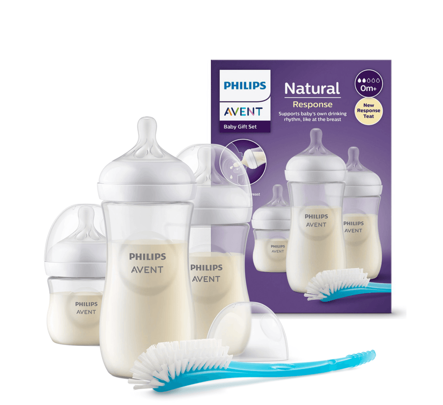 PHILIPS AVENT SCD837/12 SET BIBERON NATURAL PLASTIKE 0M+ *3PCS + FURCE BIB