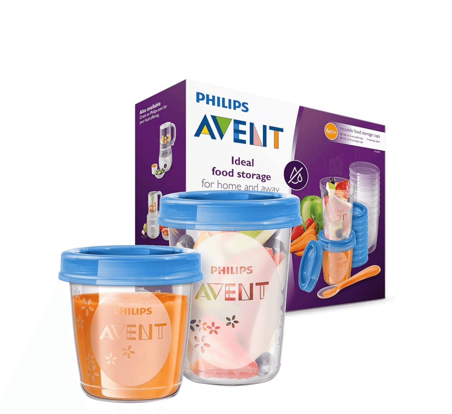 PHILIPS AVENT SCF721/20 FOOD STORAGE CUPS *20PCS 6M+ - Halsa