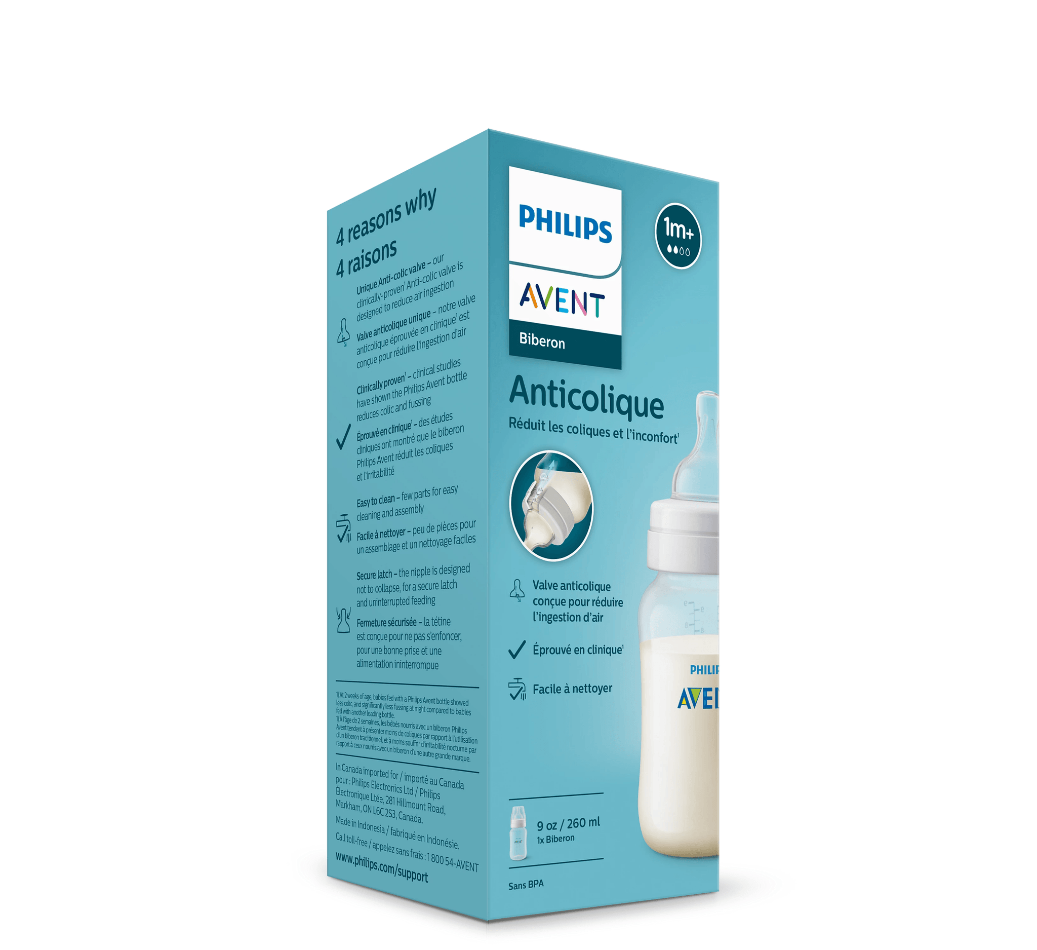PHILIPS AVENT SCY103/01 SHISHE PLASTIKE ANTI-COLIC 1M+ *260ML - Halsa