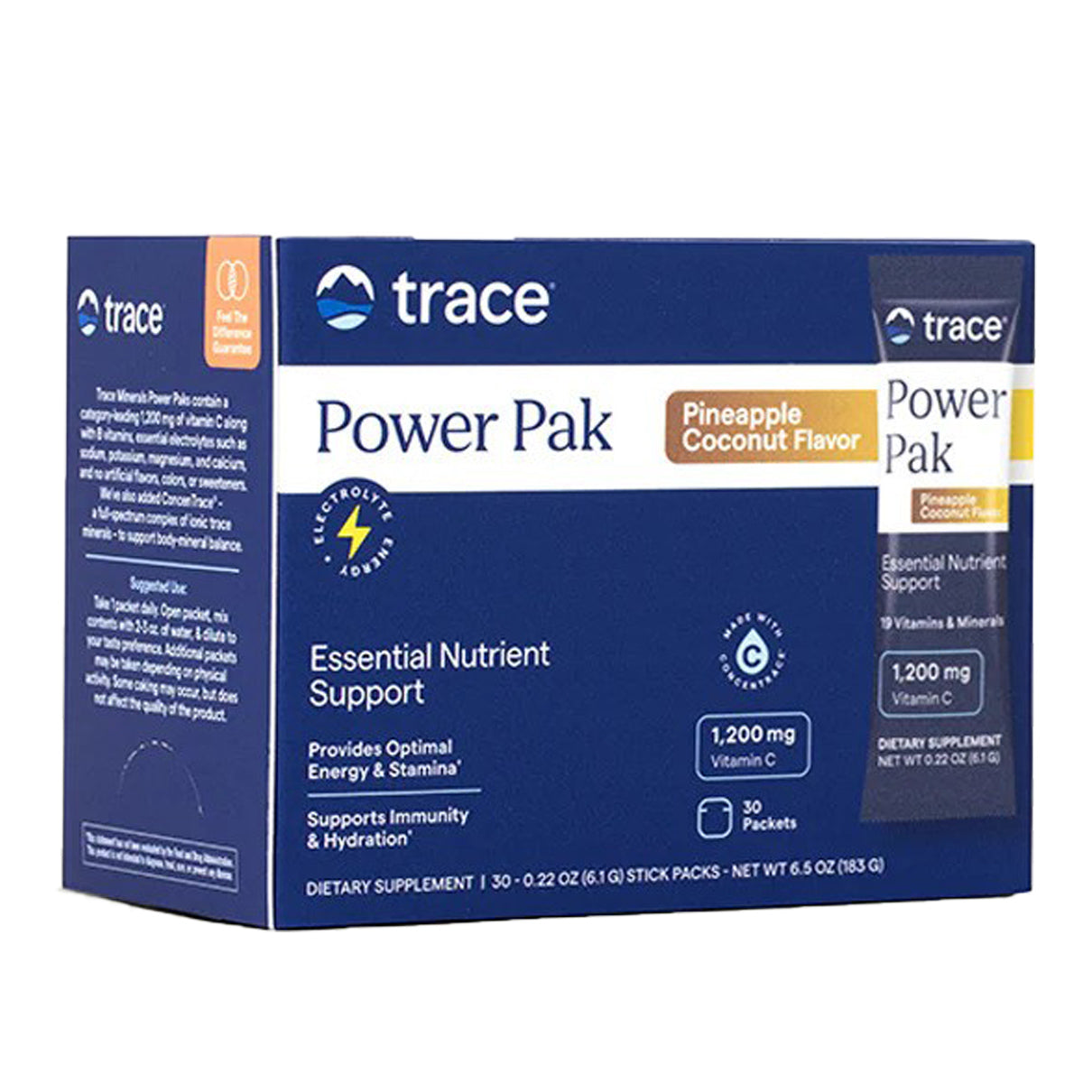 ELECTROLYTE POWER-PAK 30 PACKETS PINNEAPPLE/COCONUT Trace Minerals