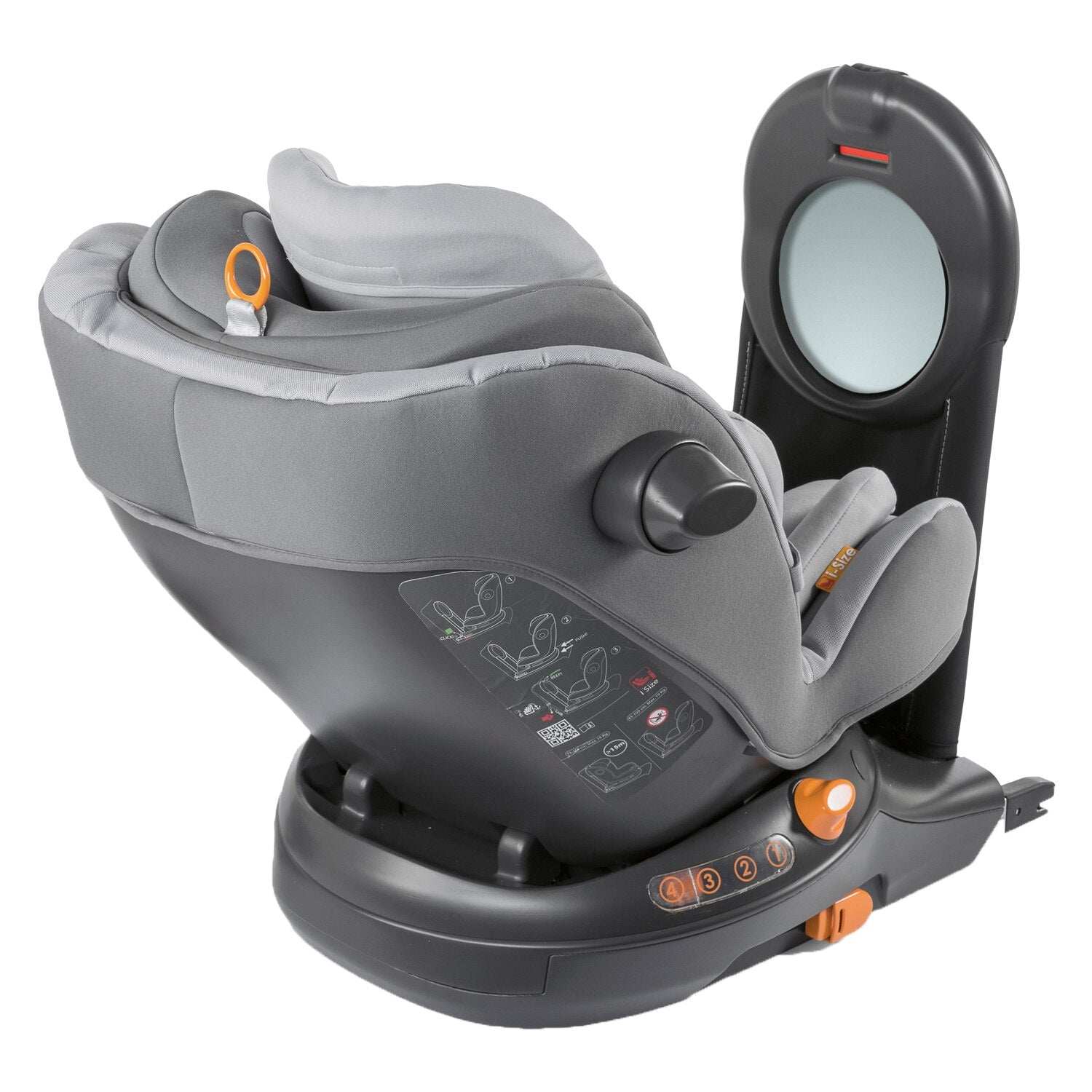 Scaun auto i-Size Chicco Around U, rotativ, 40-105 cm, Antracit
