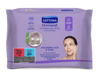 Cleansing wet wipes eyes & face with hyaluronic acid & pearl