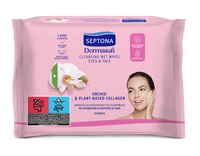 Cleansing wet wipes eyes & face with orchid & plant-based collagen
