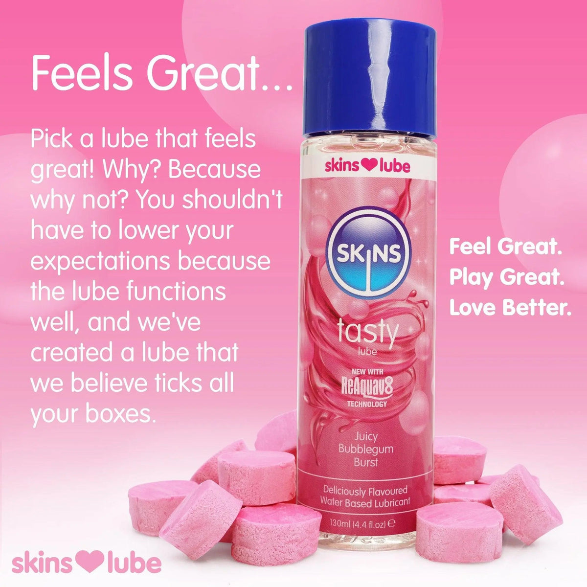 Skins Bubblegum Flavoured Water Based Lubricant